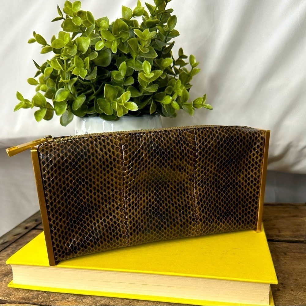 Sondra Roberts Genuine Snake Leather Clutch Purse
